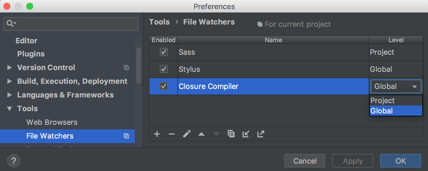 File Watchers Configuration