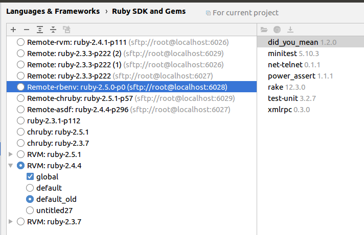 ruby sdk rubymine