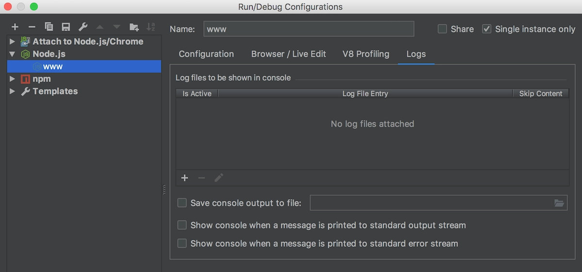 logs-in-node-configuration