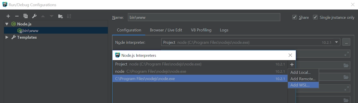 webstorm node debugger