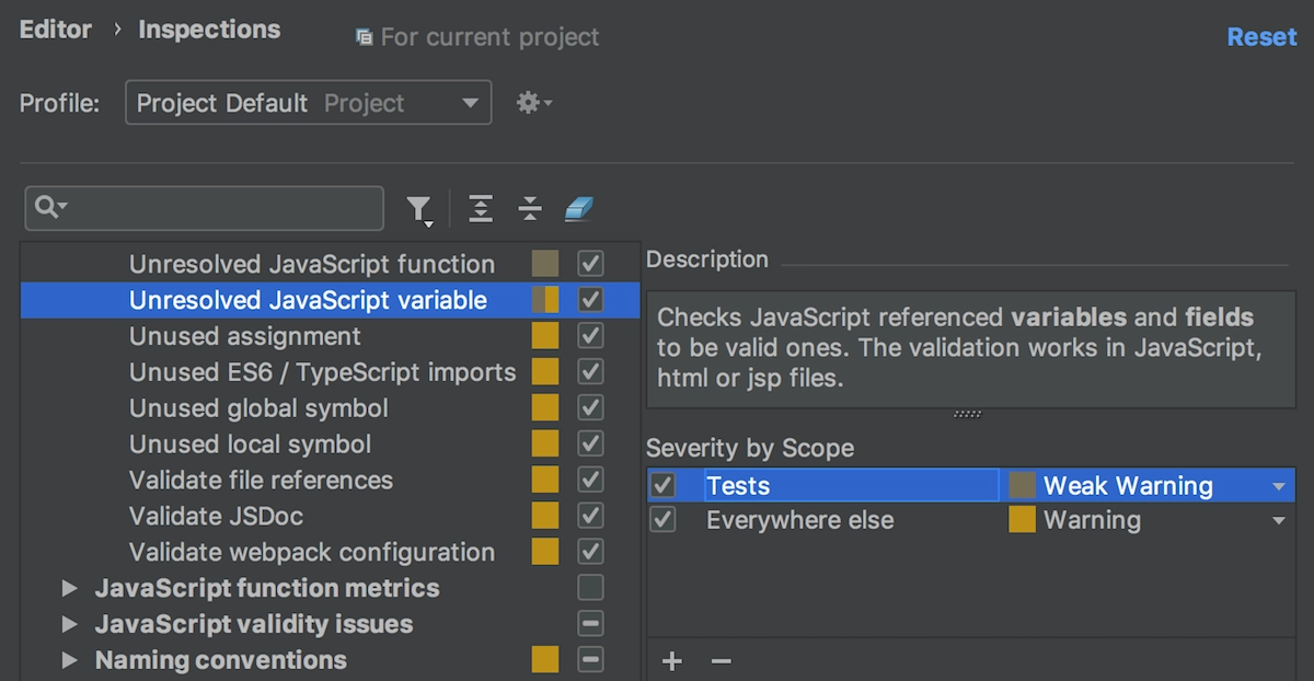 tests-scope-in-inspection-profile