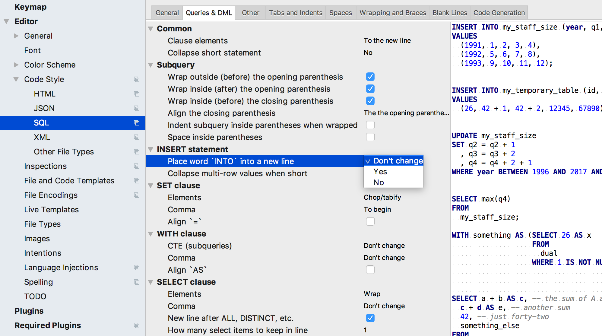 inline updates datagrip redshift