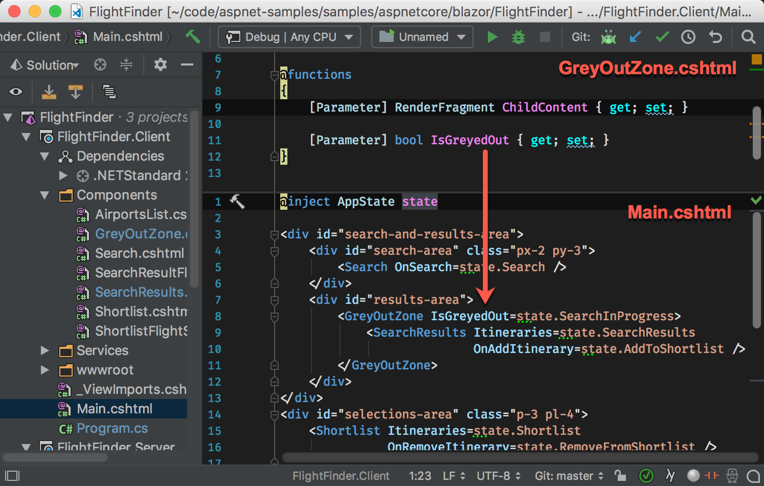 Component members in function-block