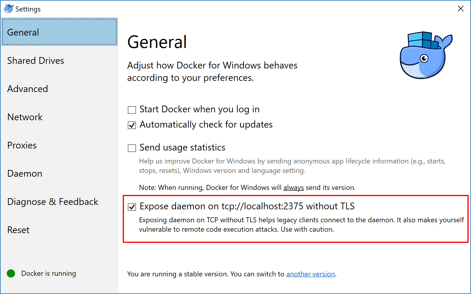 Run docker daemon windows. Docker expose. $ Sudo docker Daemon -h TCP://0.0.0.0:2375. Connection_refused , -102девушвбекинп. Run docker Daemon available to Remote connection.