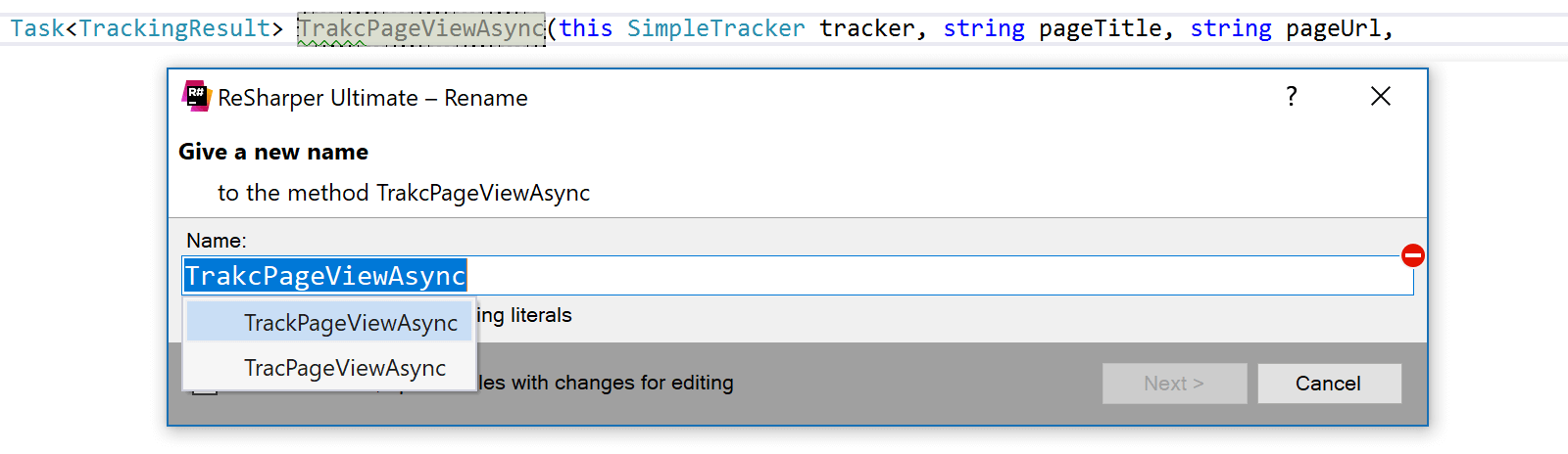 Rename refactoring to fix a spelling mistake in an identifier
