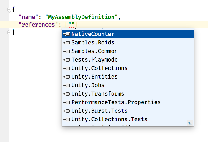 Code completion of references