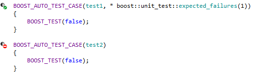 Boost.Test expected_failures attribute