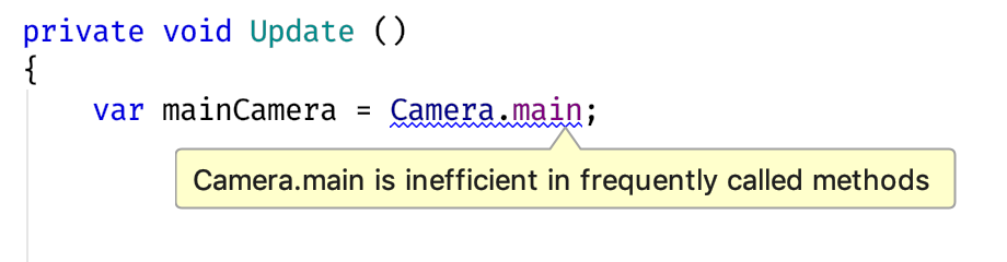 Camera.main is inefficient warning