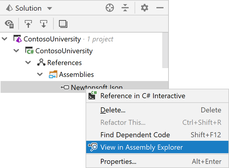 View in Assembly Explorer