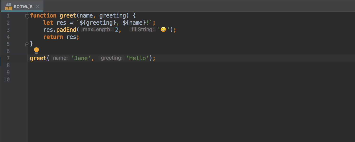 Parameter hints in JavaScript file 