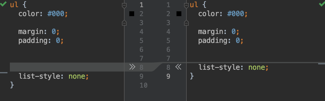 Code before and after the Reformat code action with Max blank lines code style option set to 2