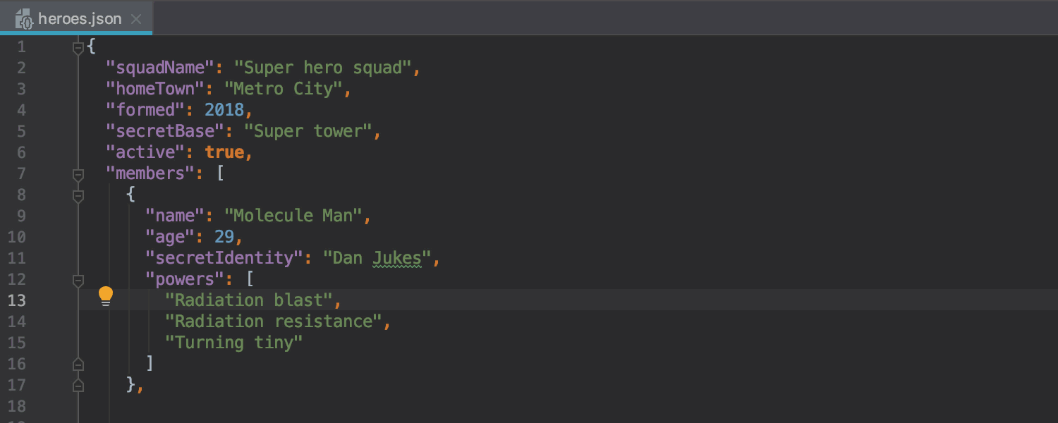 Move Statement Down action in JSON file