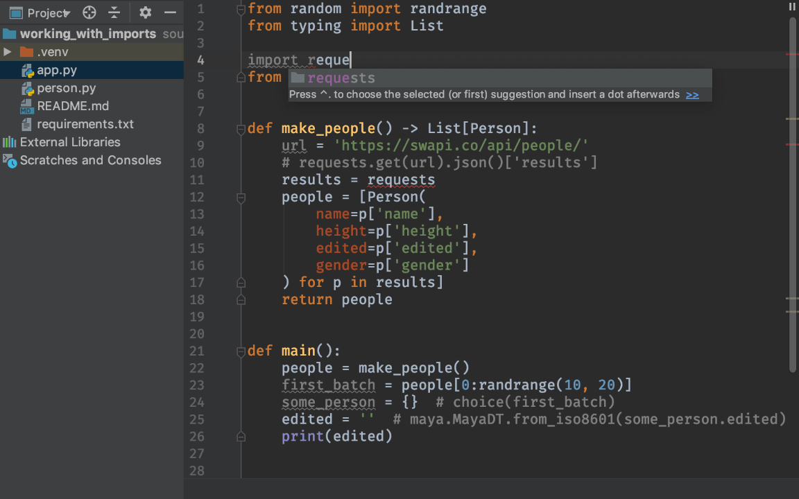 pycharm import module