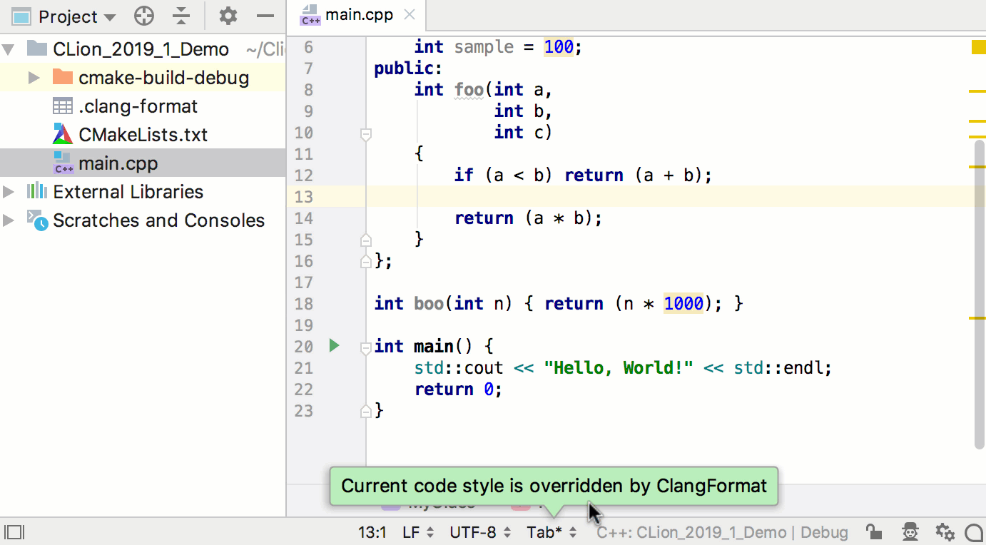 ClangFormat in action