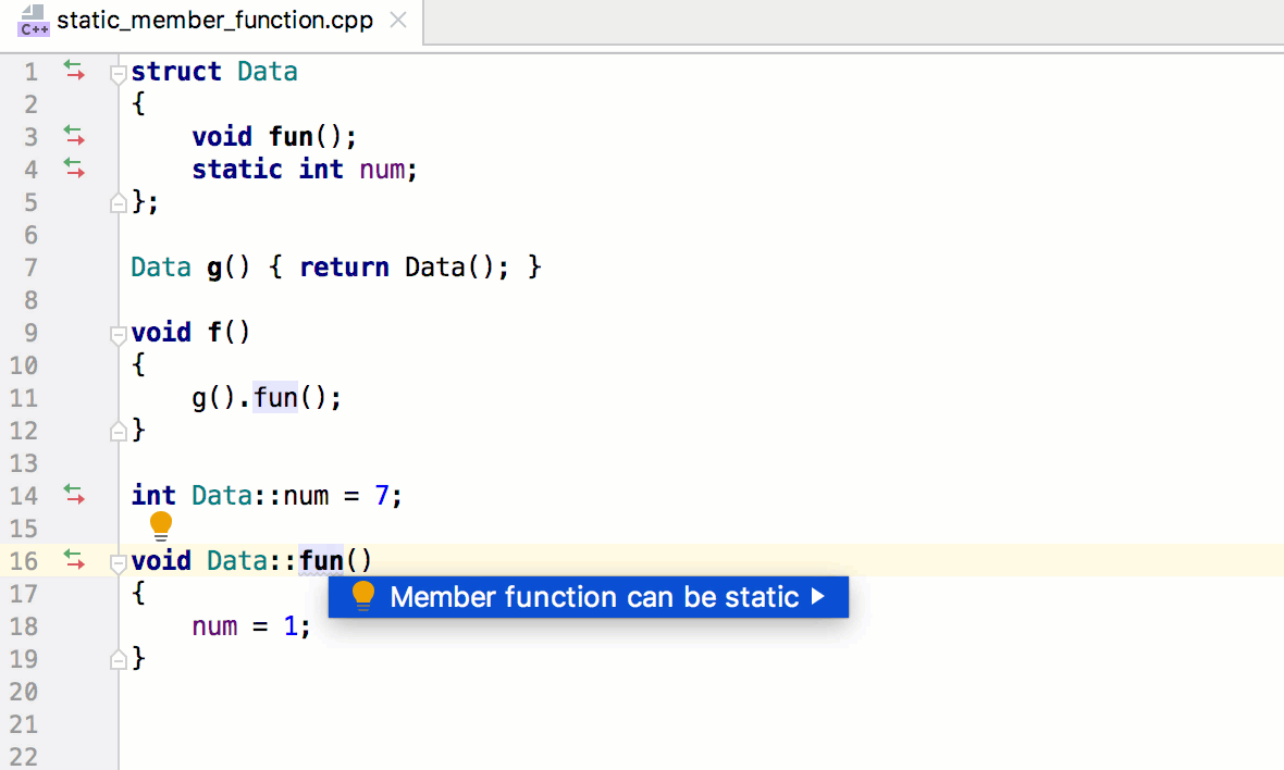 Member function can be static