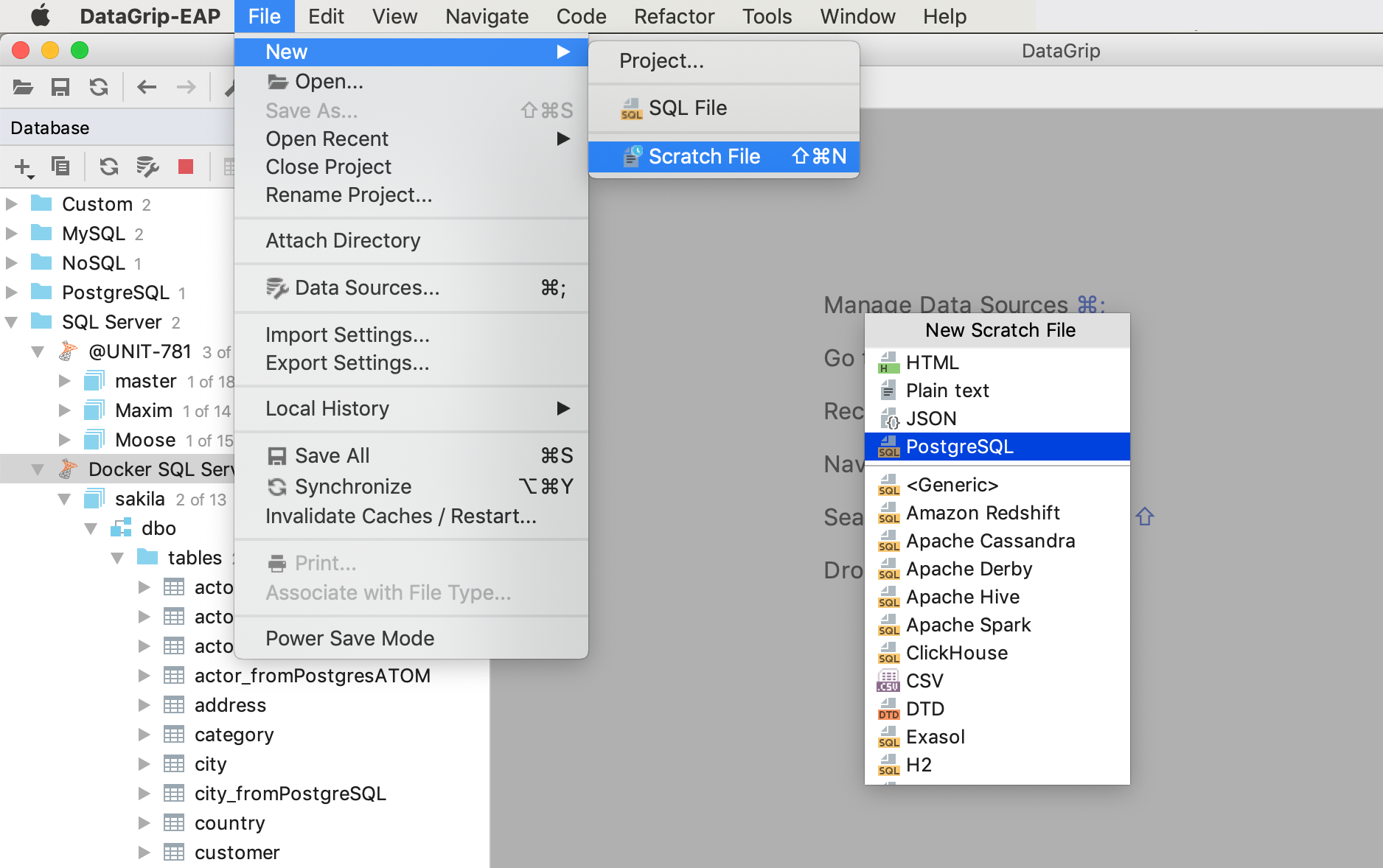 datagrip postgres gui