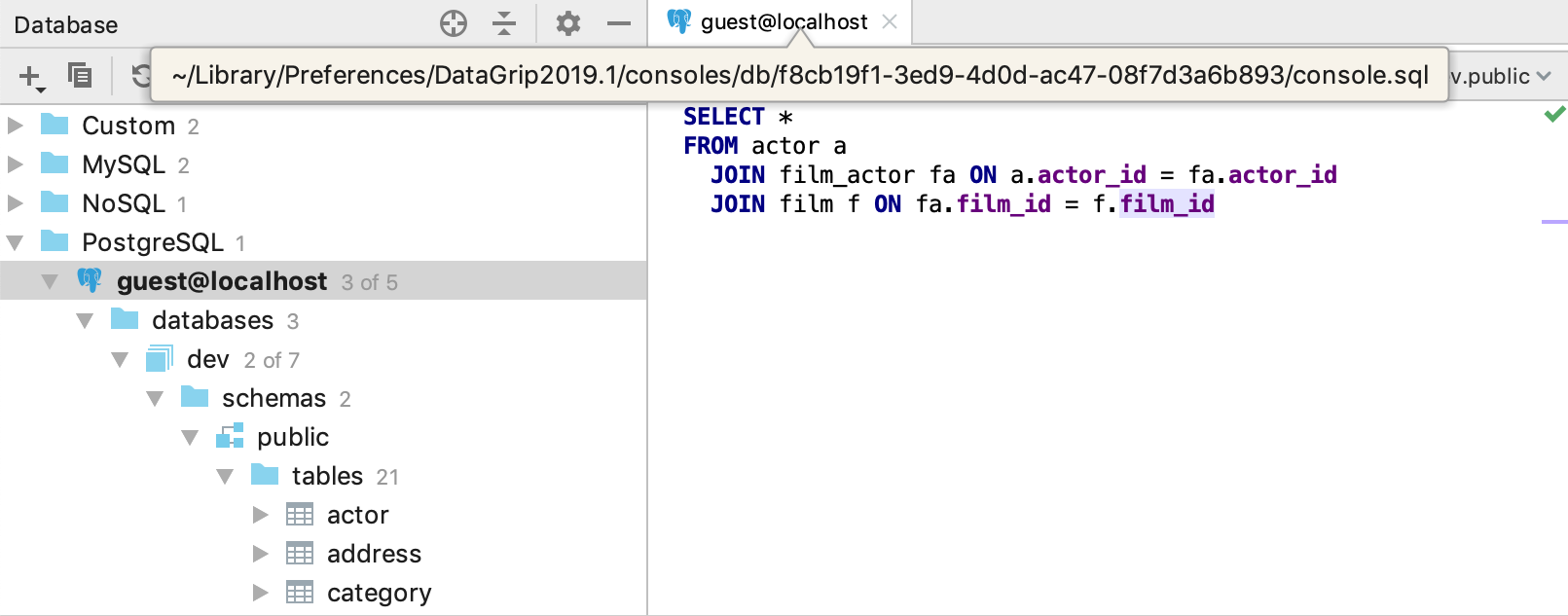 google cloud console with jetbrains datagrip