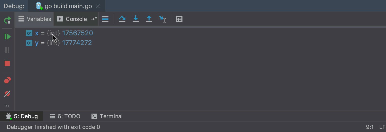 View int variable as binary in the debugger