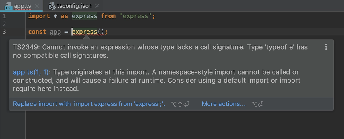 Extended error info in TypeScript