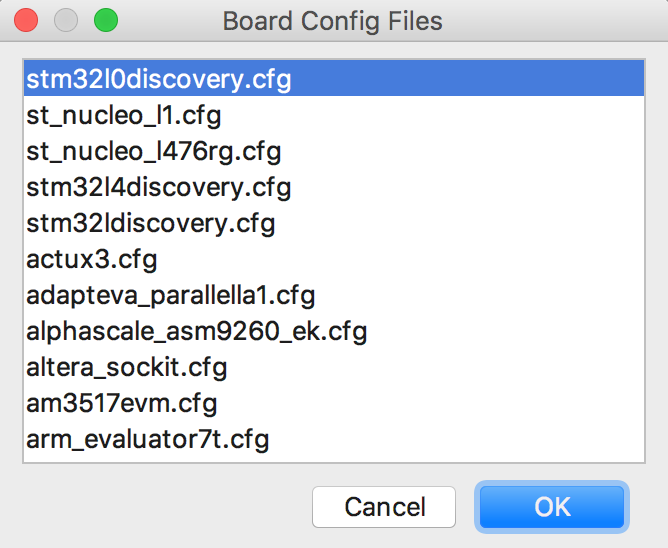 Select Board Config