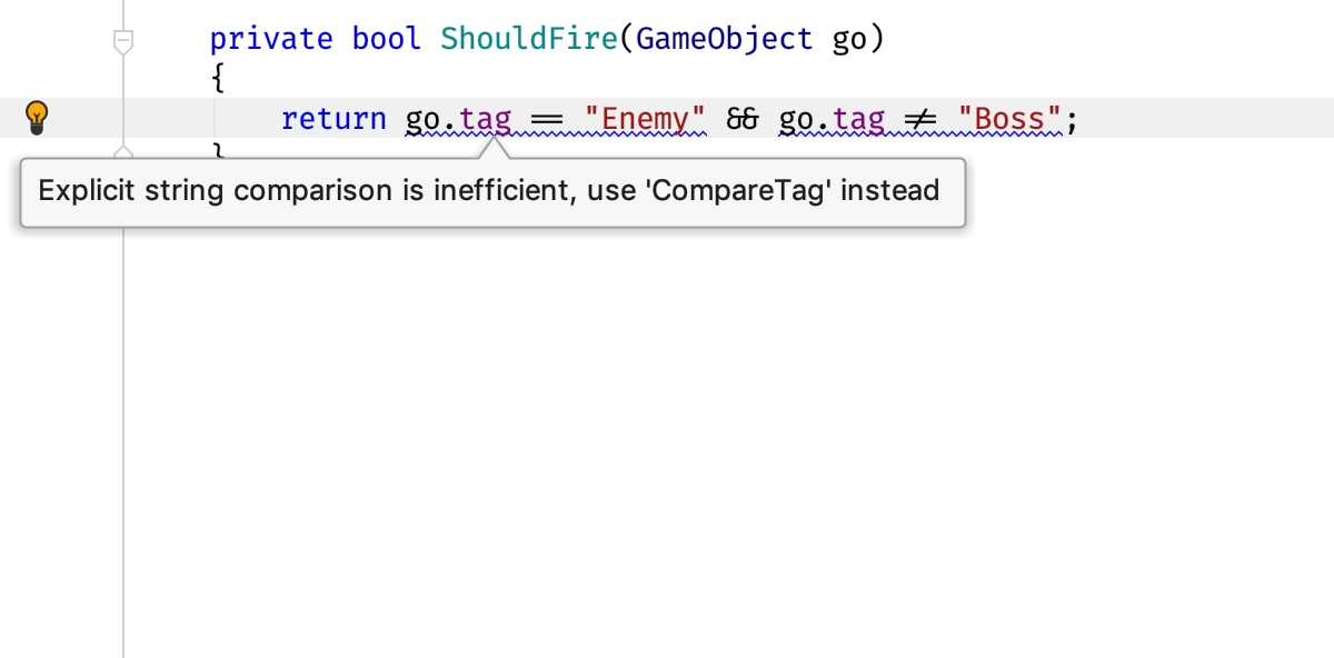 Convert string literal comparison to CompareTag