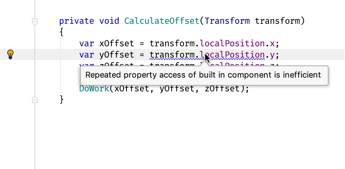 Quick fix introducing variable for repeated access to property