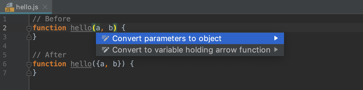 Convert parameters to object