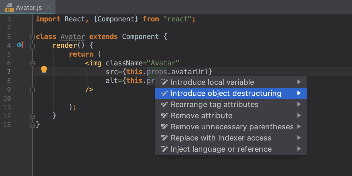 Destructuring with React