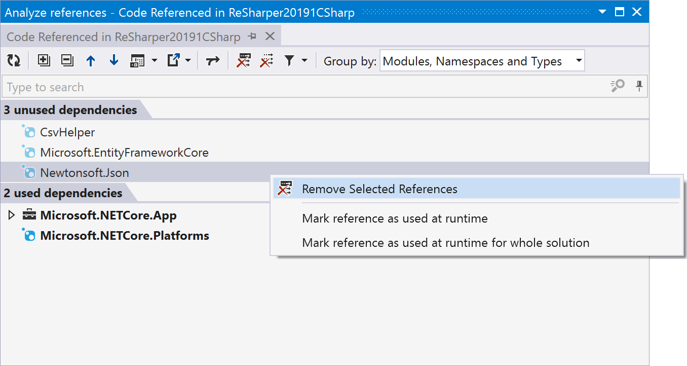 Analyze and optimize package references