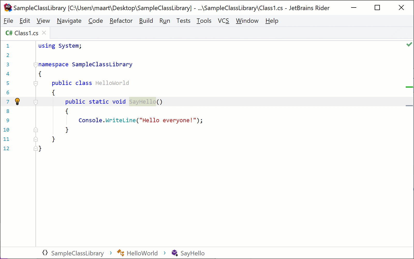 Run static methods from gutter, IL Viewer, install SDKs and more ...