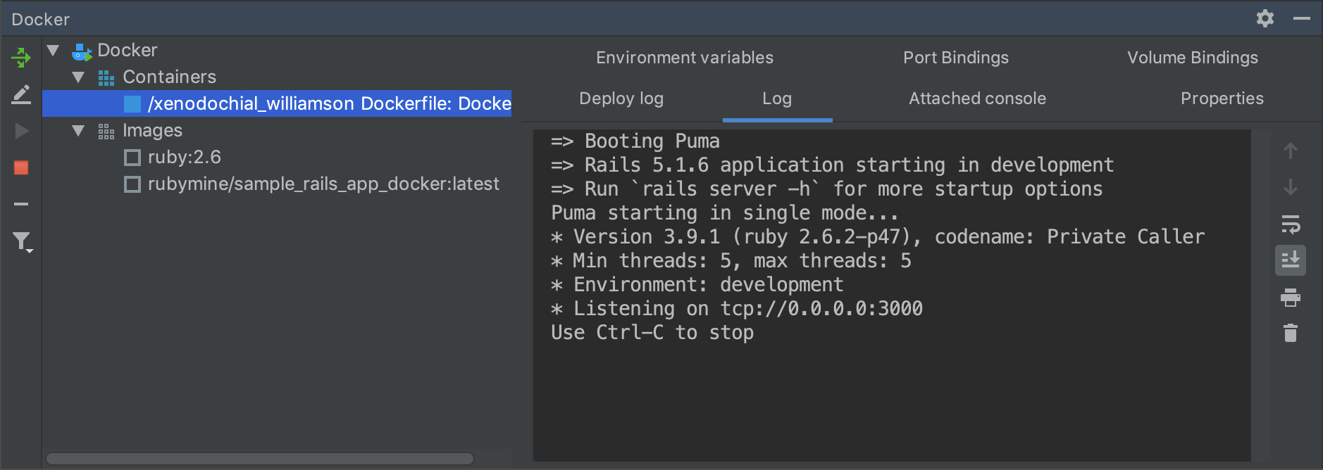 docker tool window