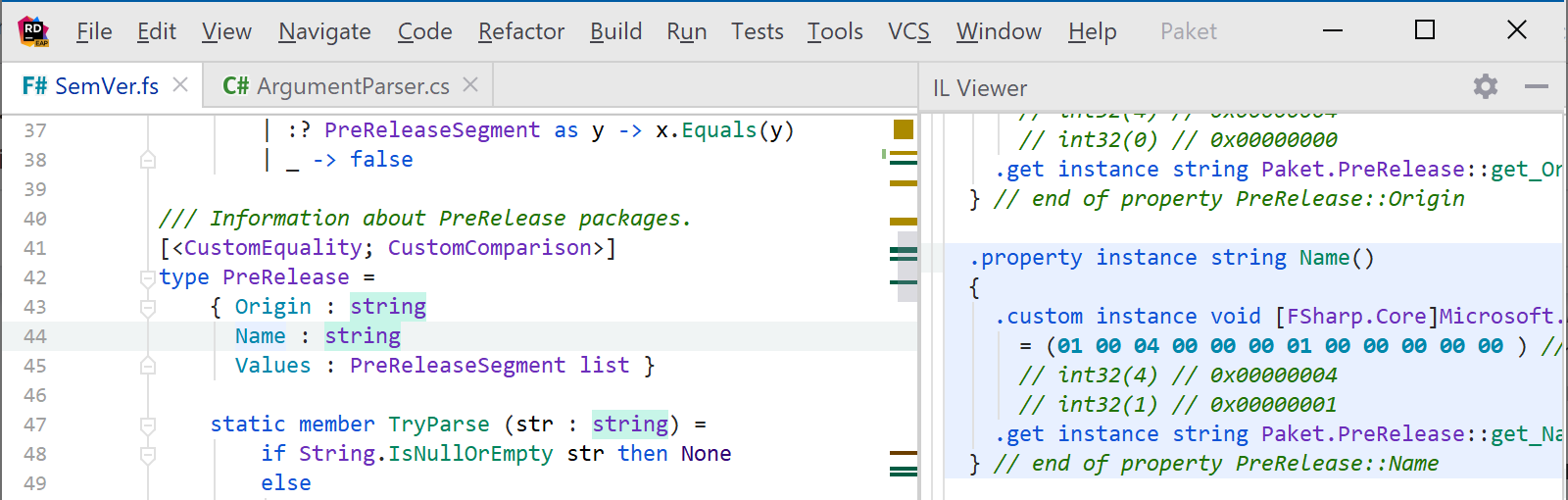 IL viewer in Rider 2019.1