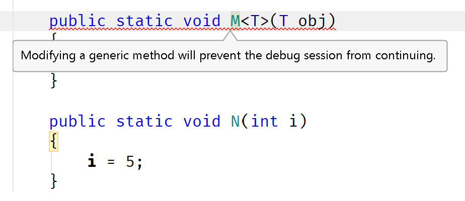 Modifying generic methods prevents from continuing