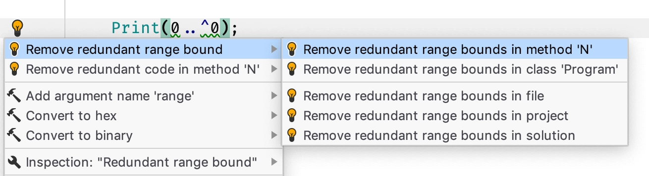 Remove redundant range bounds