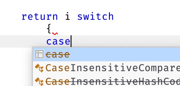 Typing Assist in Switch Expressions