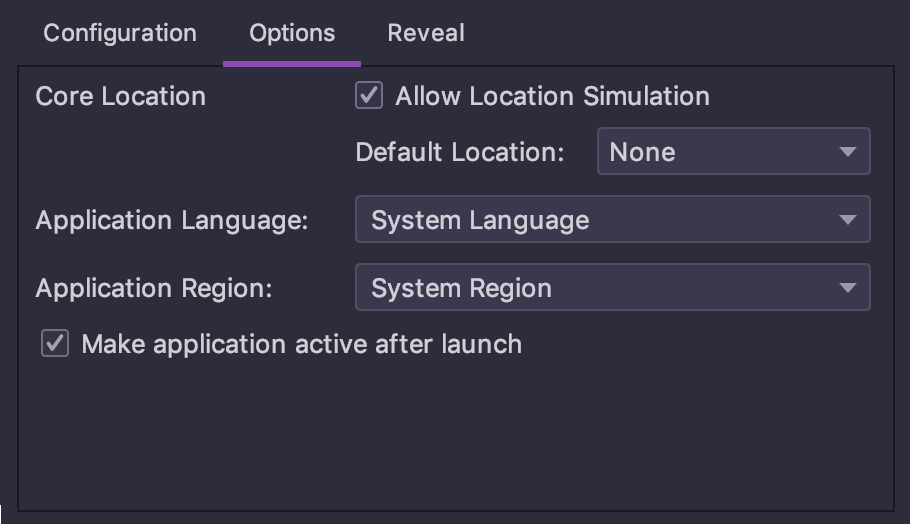 Application language and region