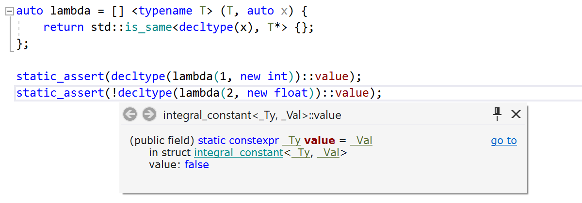 Templated lambda