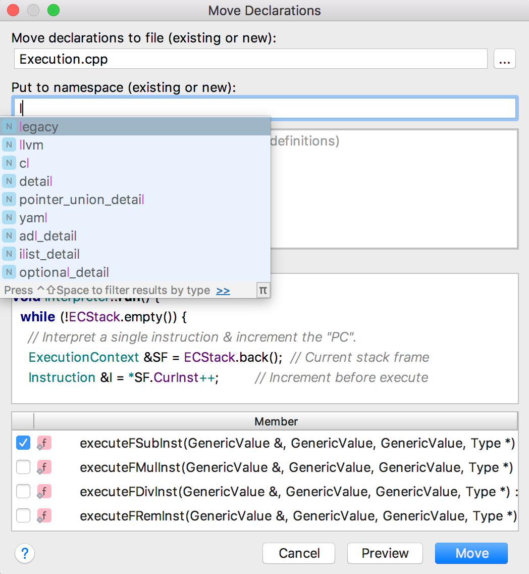 Move refactoring