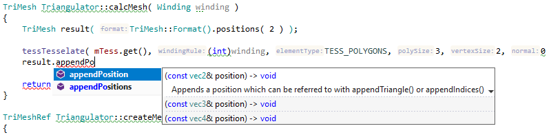 Summary tooltip in the code completion