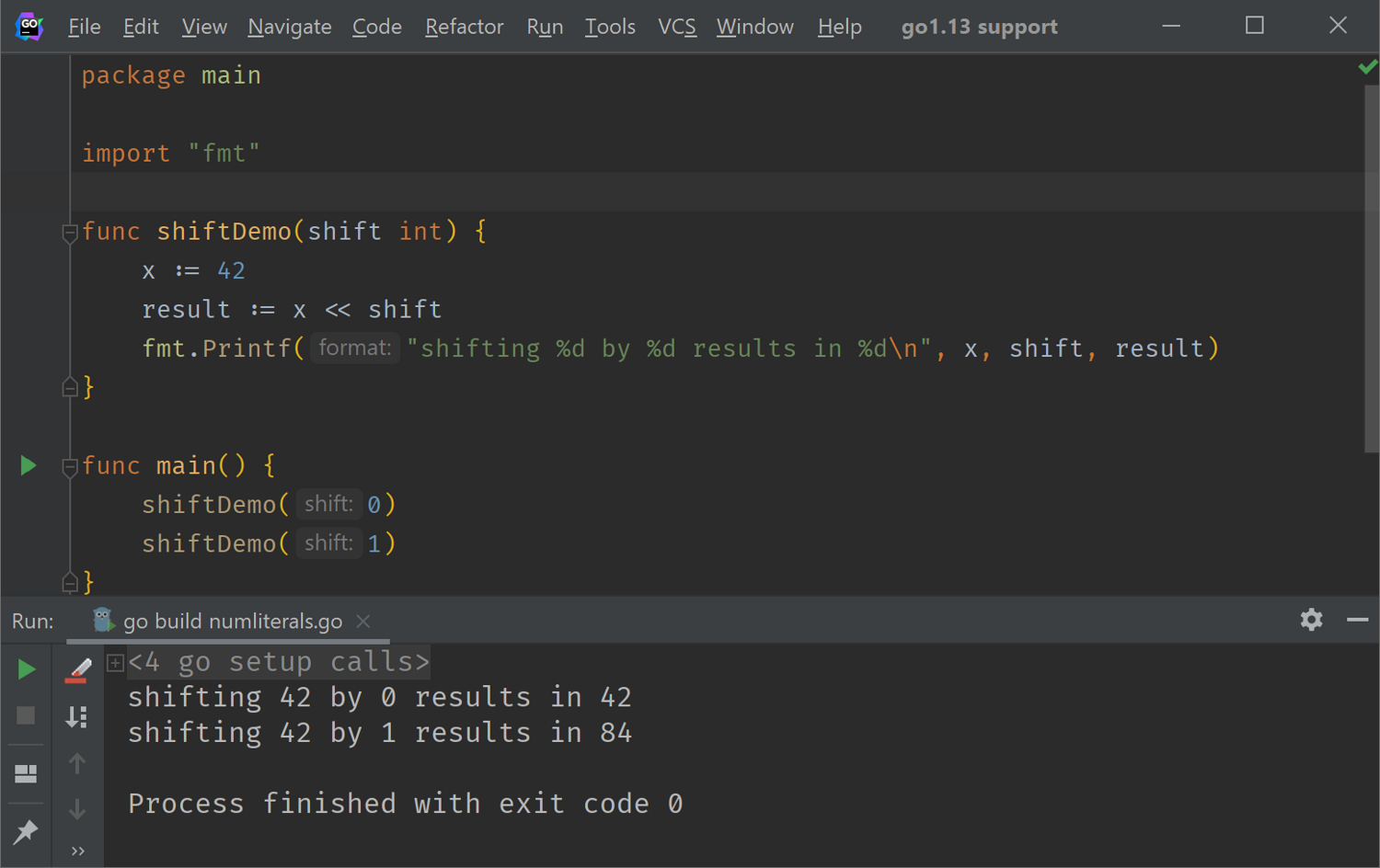 Go 1.13 - shift counts