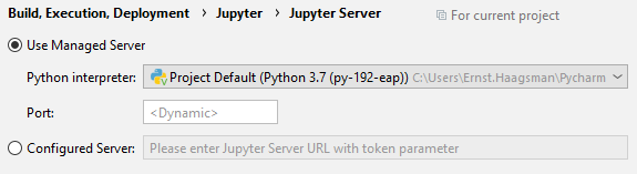 Pycharm Jupyter Server