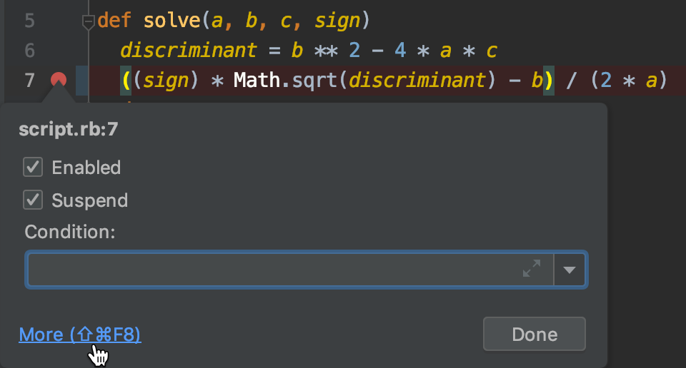 Configure breakpoint