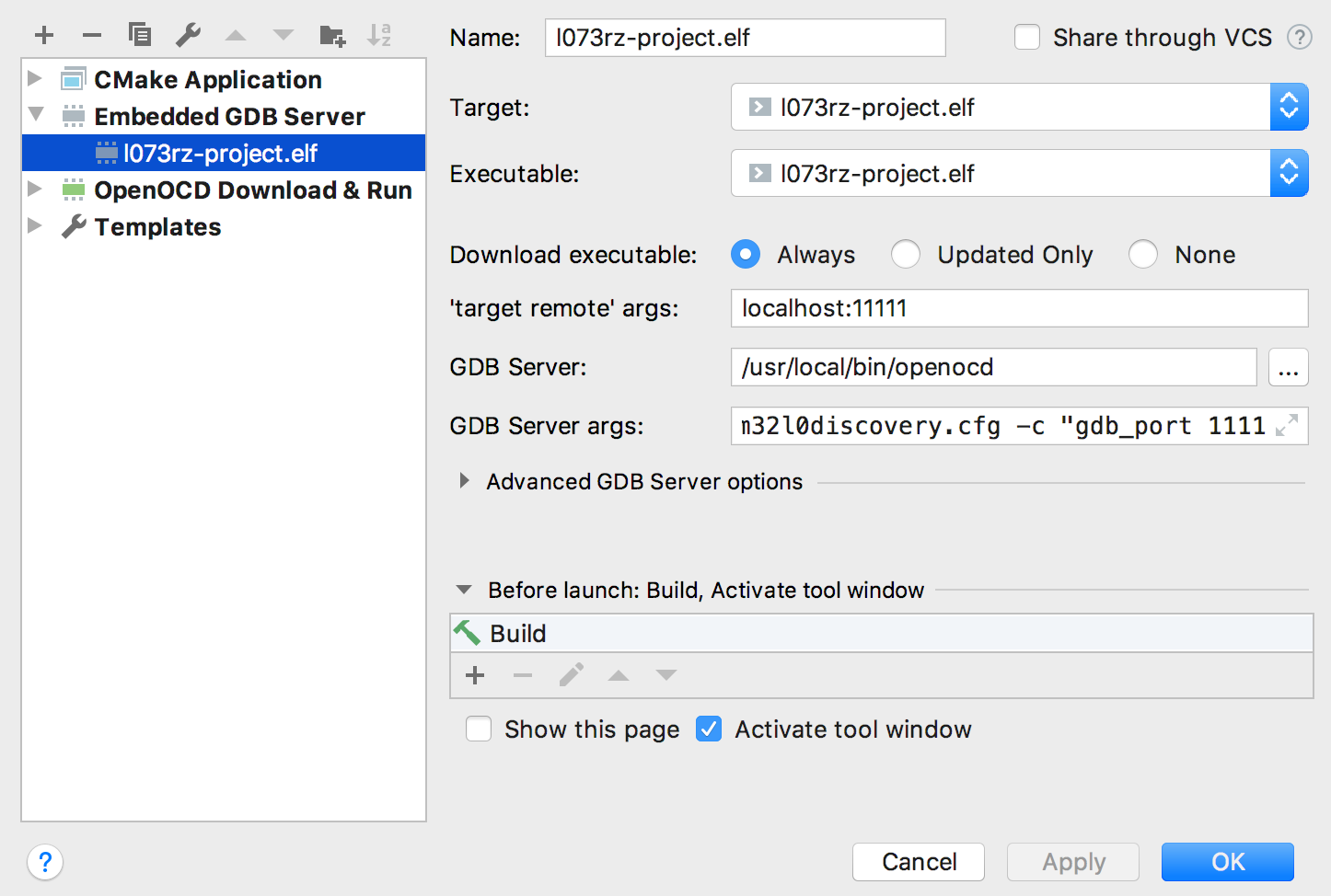 Configurations for Embedded