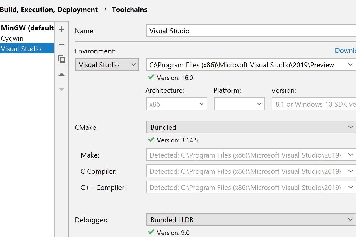 Windows toolchains