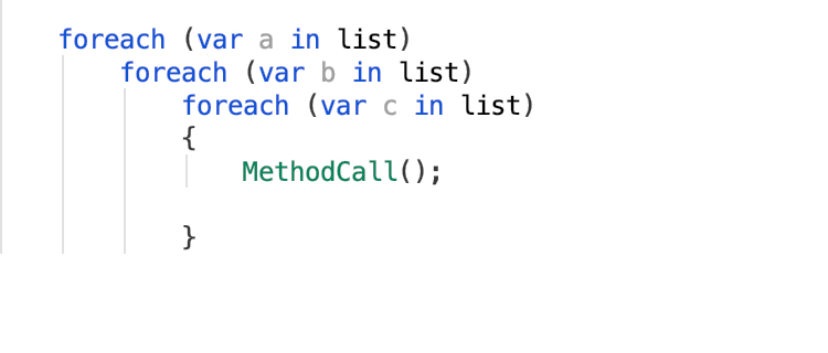 for each with indentation