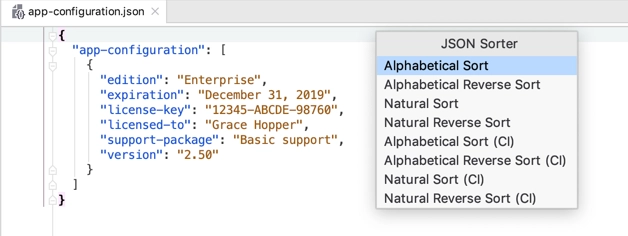 JSON sorter plugin