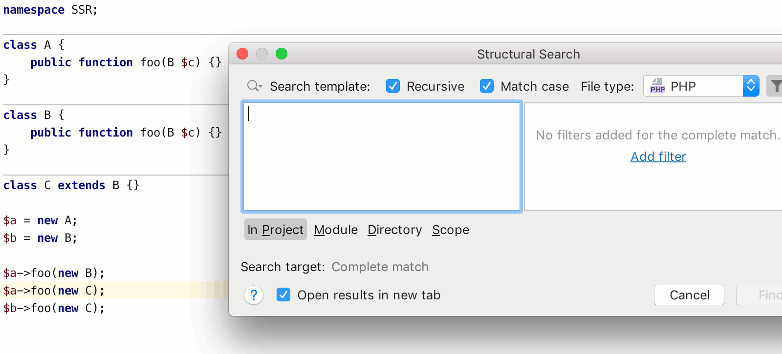 find and replace phpstorm