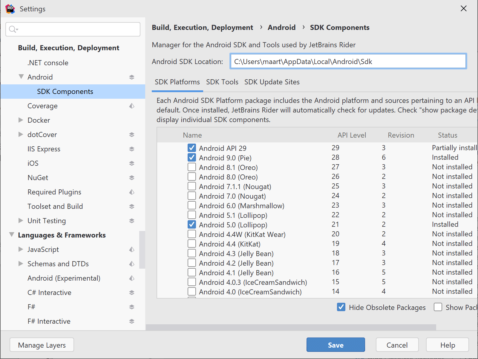 android studio sdk manager path