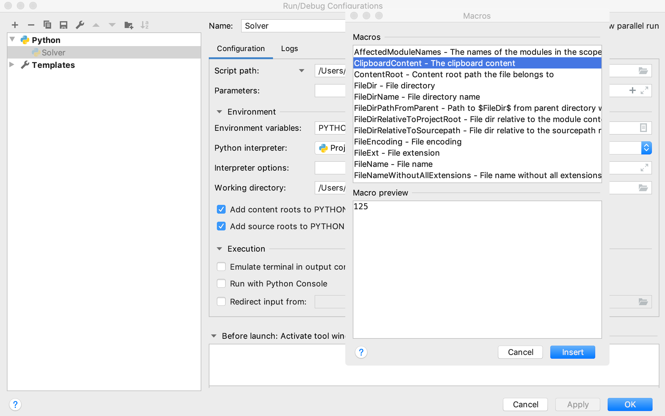 pycharm run with arguments