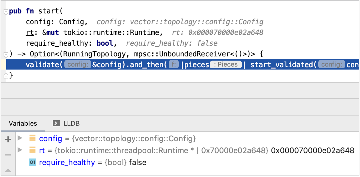 Inline variables view